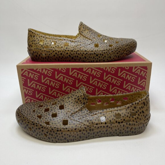 Vans Slip-On TRK Animal Cheetah  Print  AOP 'Brown Black' Men's Size 9 US NEW - Picture 1 of 10